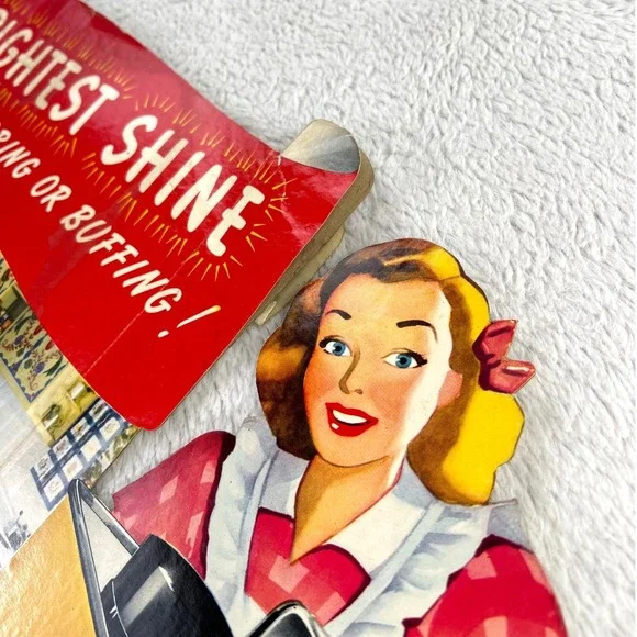 1940s Johnson Glo-Coat Wax Vintage Advertising Sign‎ 21 Cardboard MCM Kitchen
